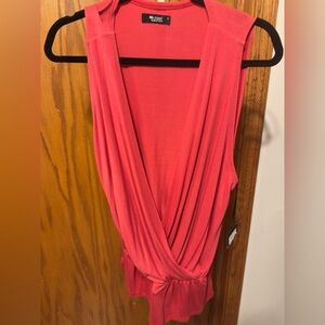 Michael Lauren Gary Surplice Front Tank in Coral Size Small NWT